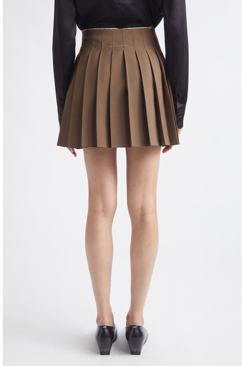 Pleated Miniskirt, Alternate, color, BROWN