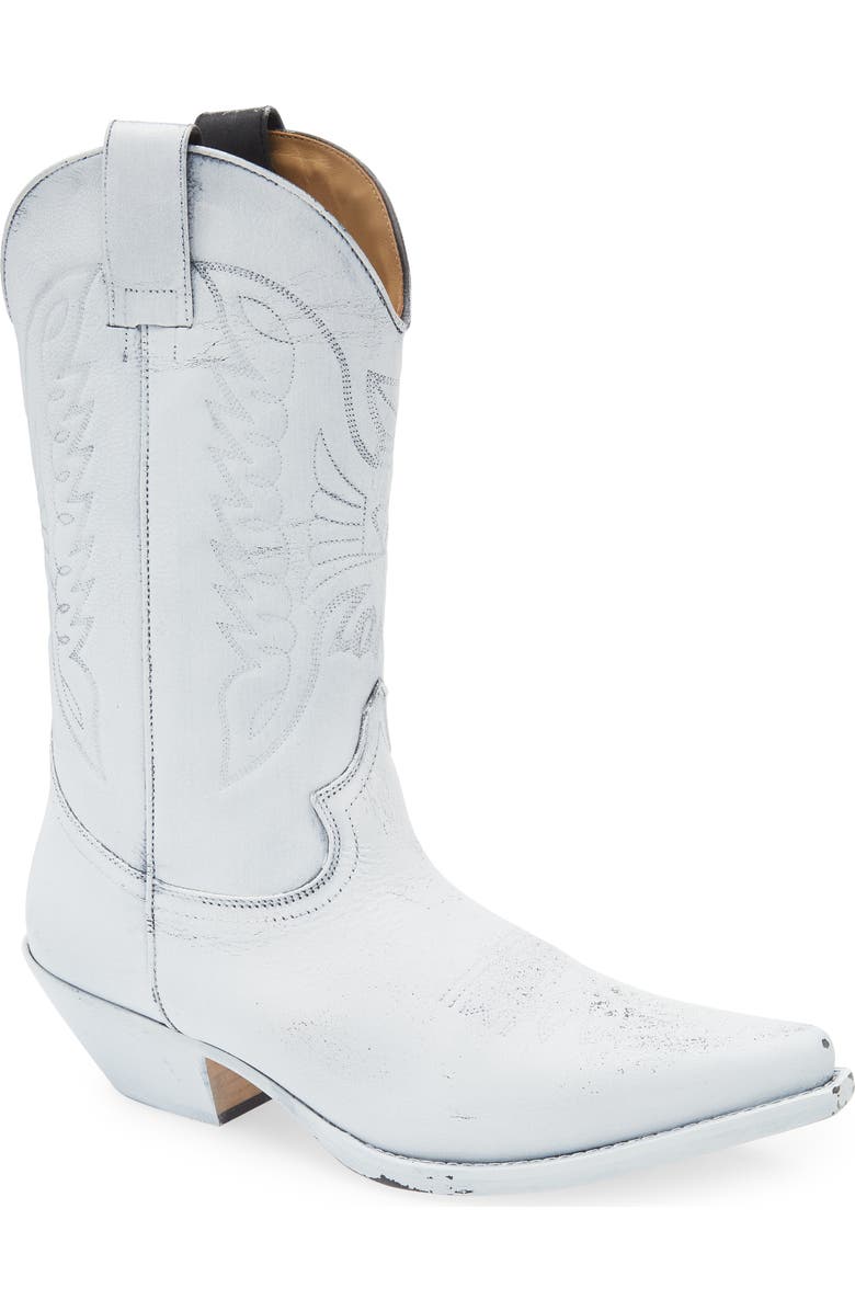 MM6 Maison Margiela Painted Cowboy Boot, Main, color, Black/ White