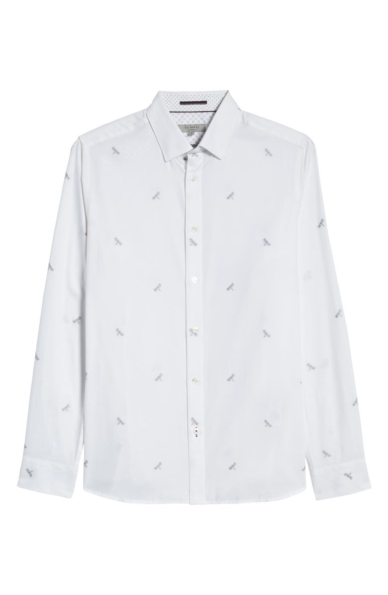 Ted Baker London Nowhy Dragonfly Print Button-Up Shirt, Alternate, color,