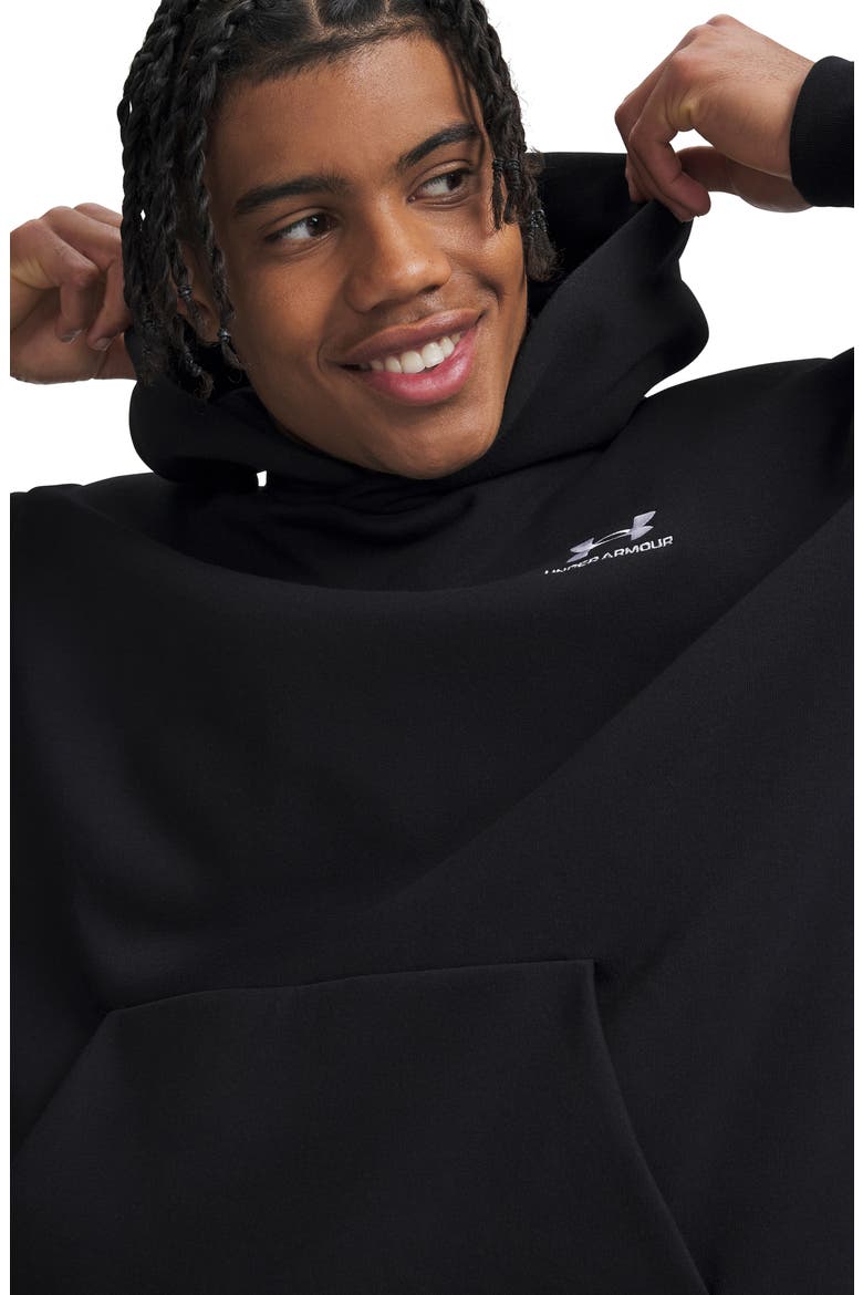 Icon Fleece Taped Hoodie, Alternate, color, ULTIMATE BLACK/ WHITE