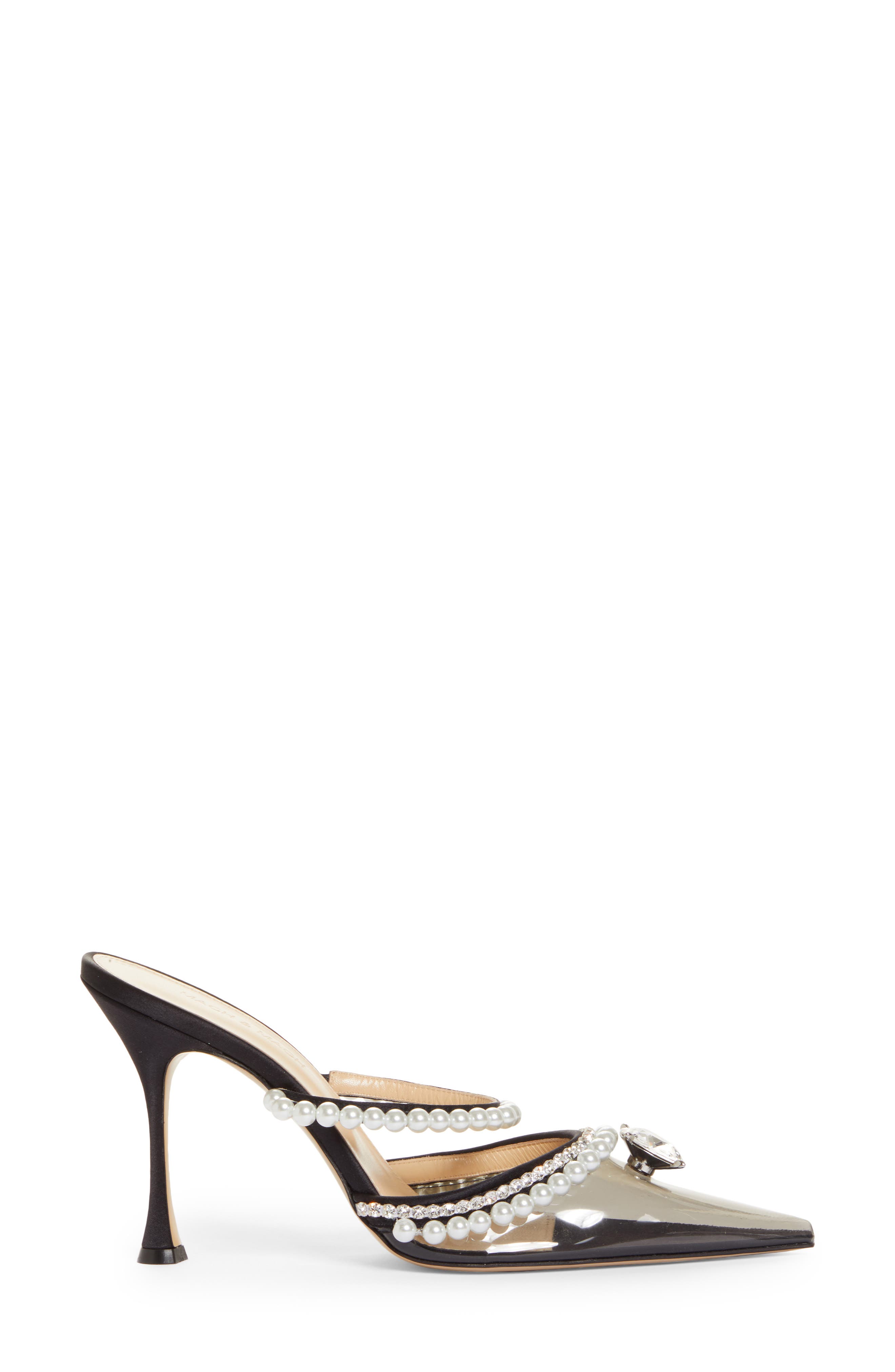Mach & Mach Diamond of Elizabeth Imitation Pearl Pointed Toe Mule, Alternate, color, 