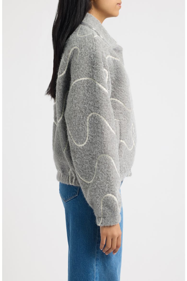 Squiggle Bomber Jacket, Alternate, color, GREY