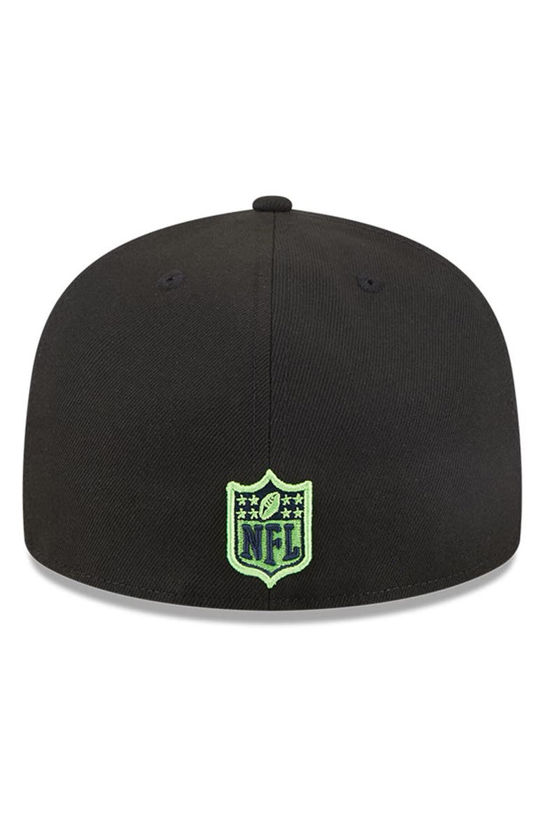 New Era Men's New Era Black Seattle Seahawks Neon 59FIFTY Fitted Hat, Alternate, color, 