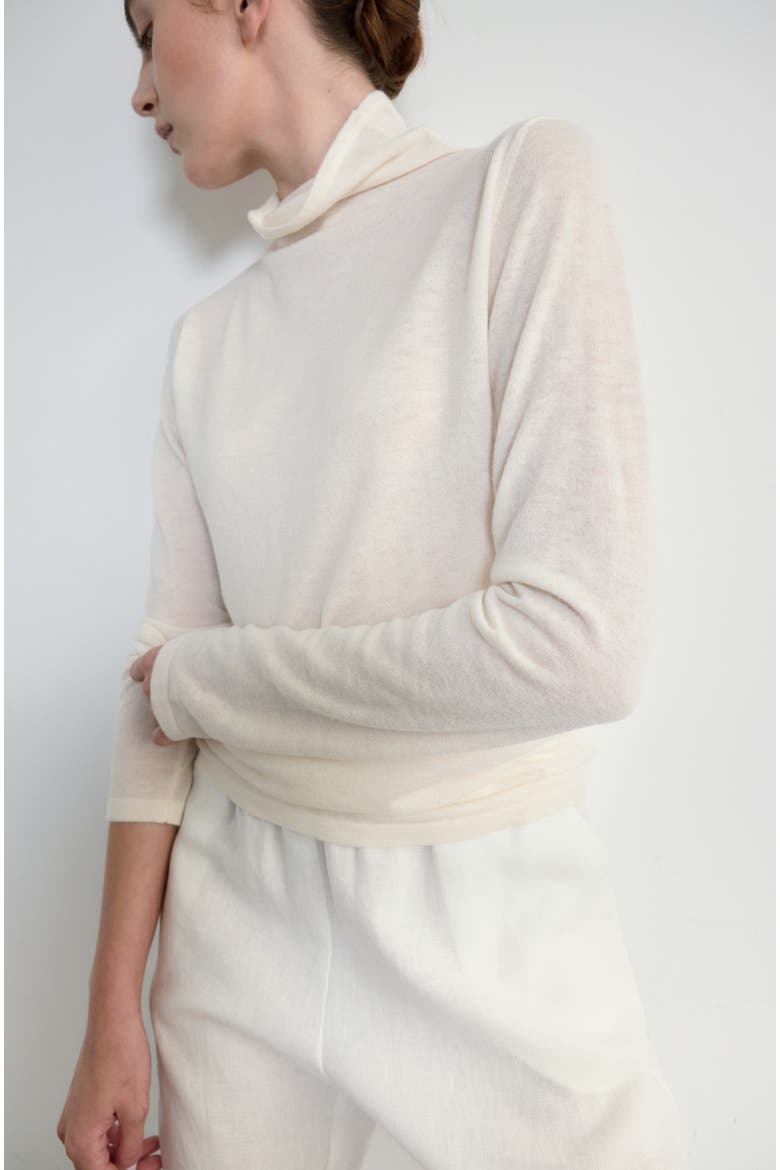 Funnel Wool/Cash Turtleneck, Alternate, color, Ivory