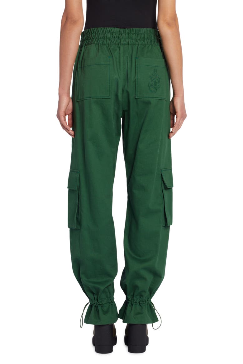 Women's Drawstring Cotton Cargo Pants, Alternate, color, GREEN