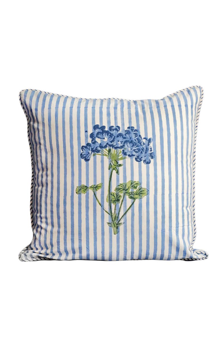 Inner Child Hydrangea Blockprint Pillow - Cover Only, Alternate, color, Blue