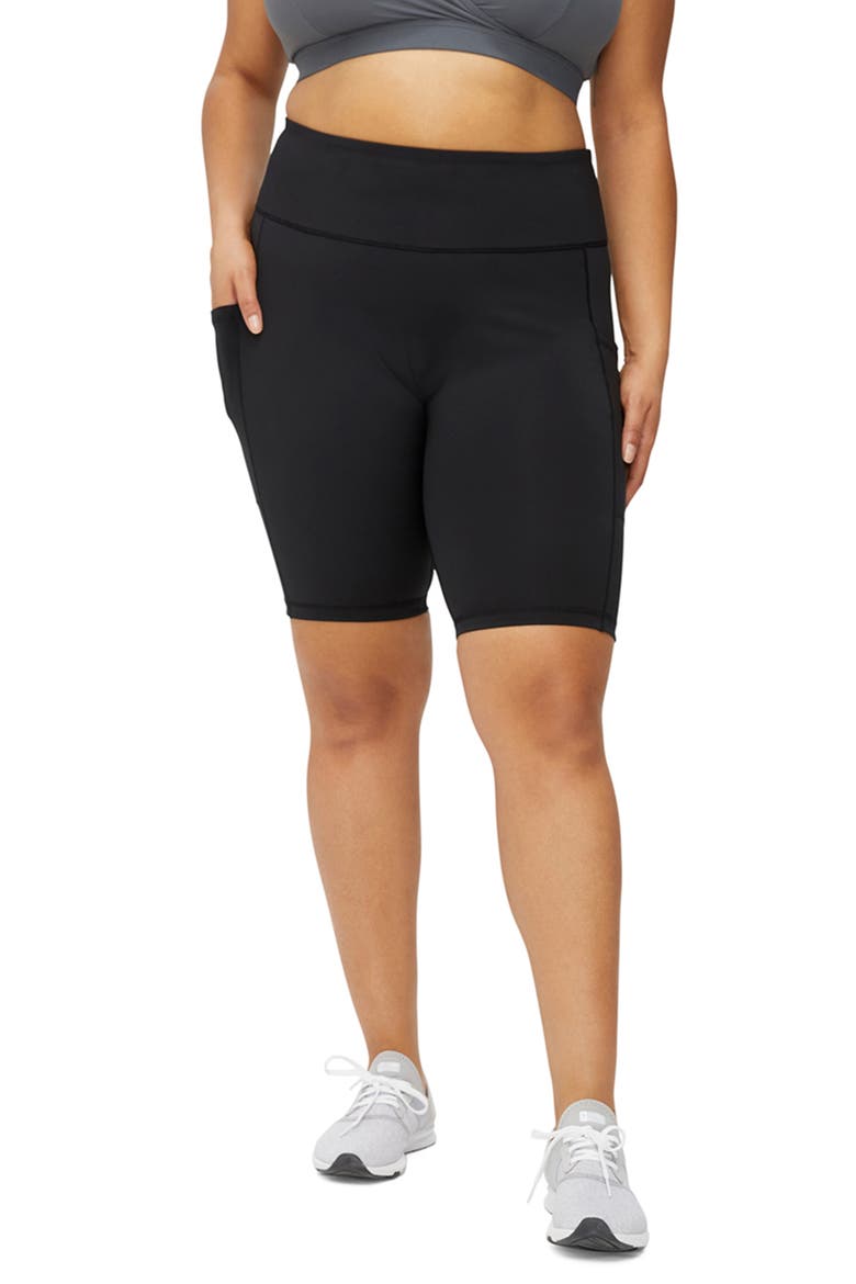 Spark High Waist Pocket Bike Shorts, Main, color, BLACK
