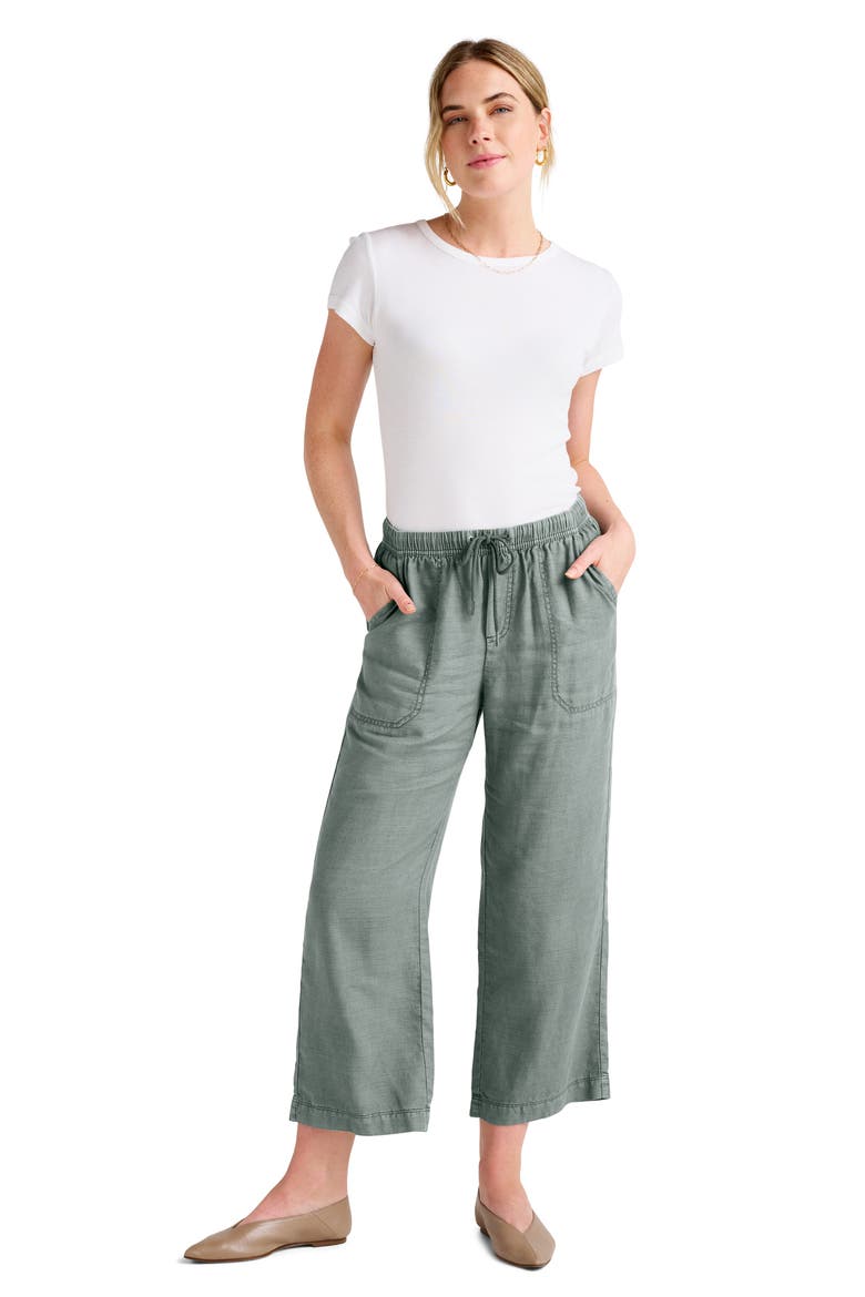 Angie Crop Wide Leg Pants, Alternate, color, OLIVE BROWN