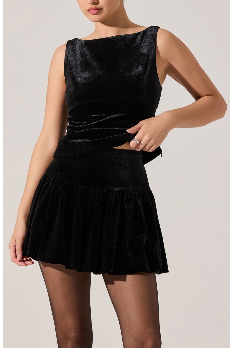Jenika Metallic Miniskirt, Alternate, color, BLACK