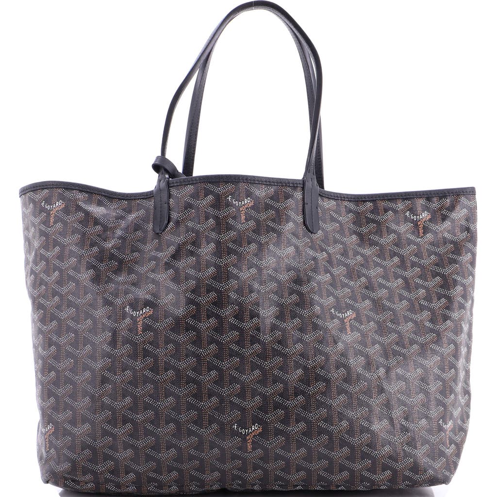 Pre-owned Goyard Goyard Saint Louis Tote Coated Canvas Pm In Gray