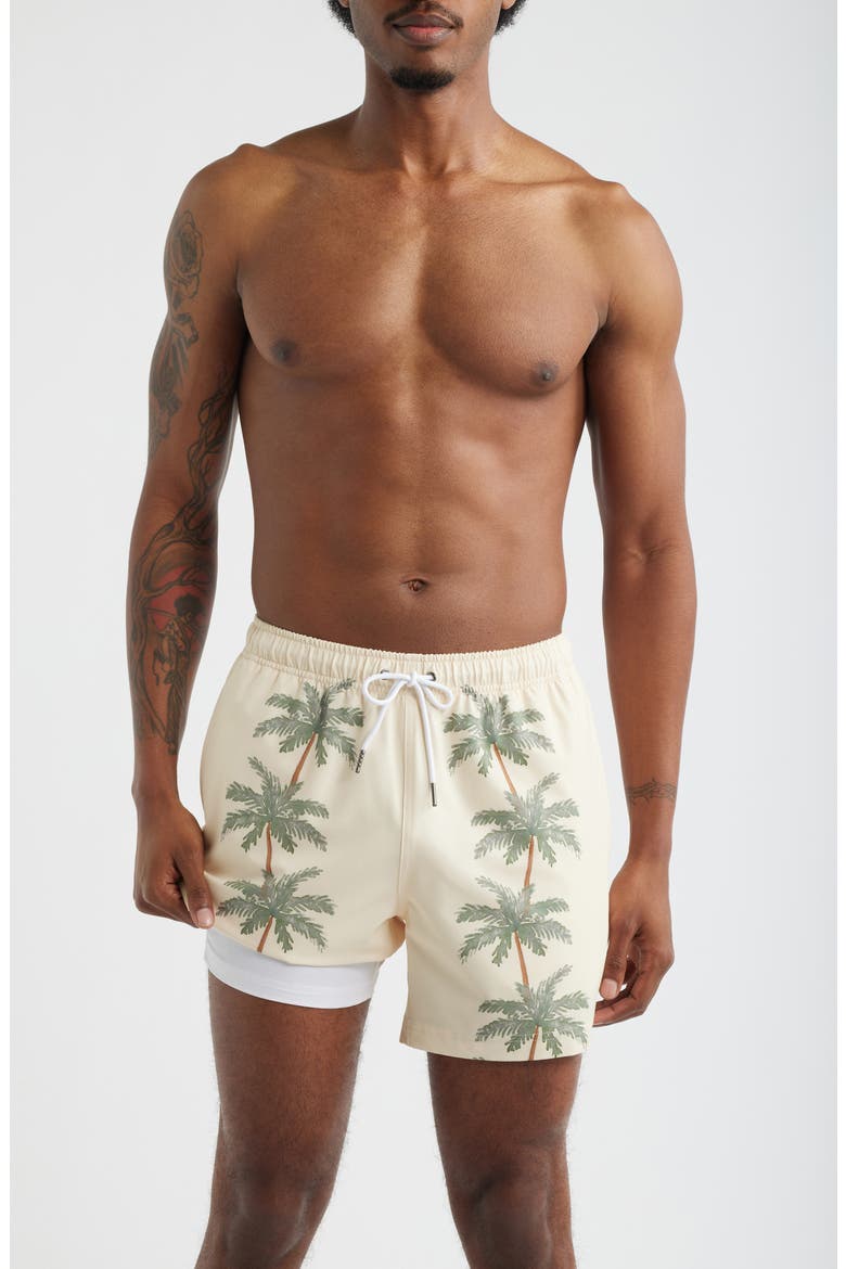 Palm Row Swim Trunks, Alternate, color, LIGHT GREEN
