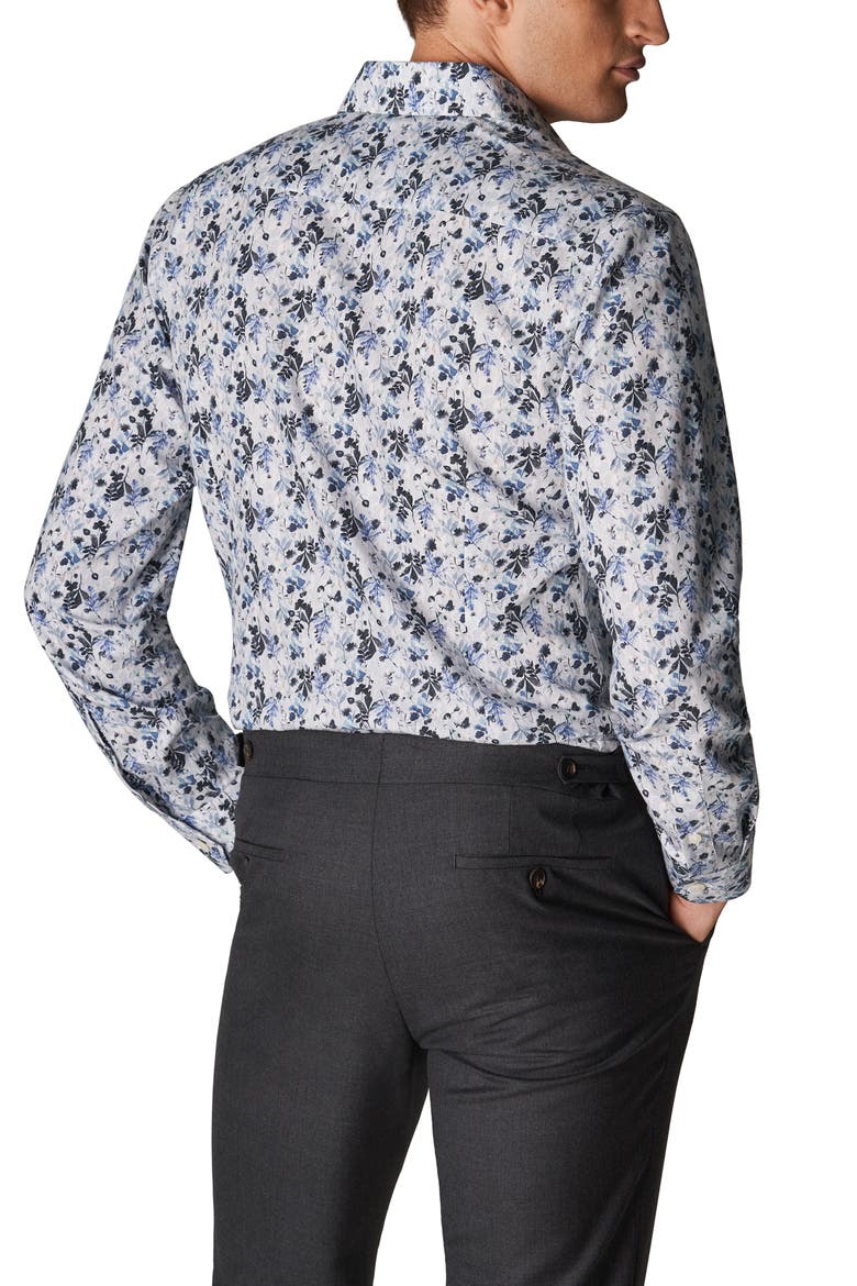Men's Contemporary Fit Floral Dress Shirt, Alternate, color, LT/PASTEL BLUE