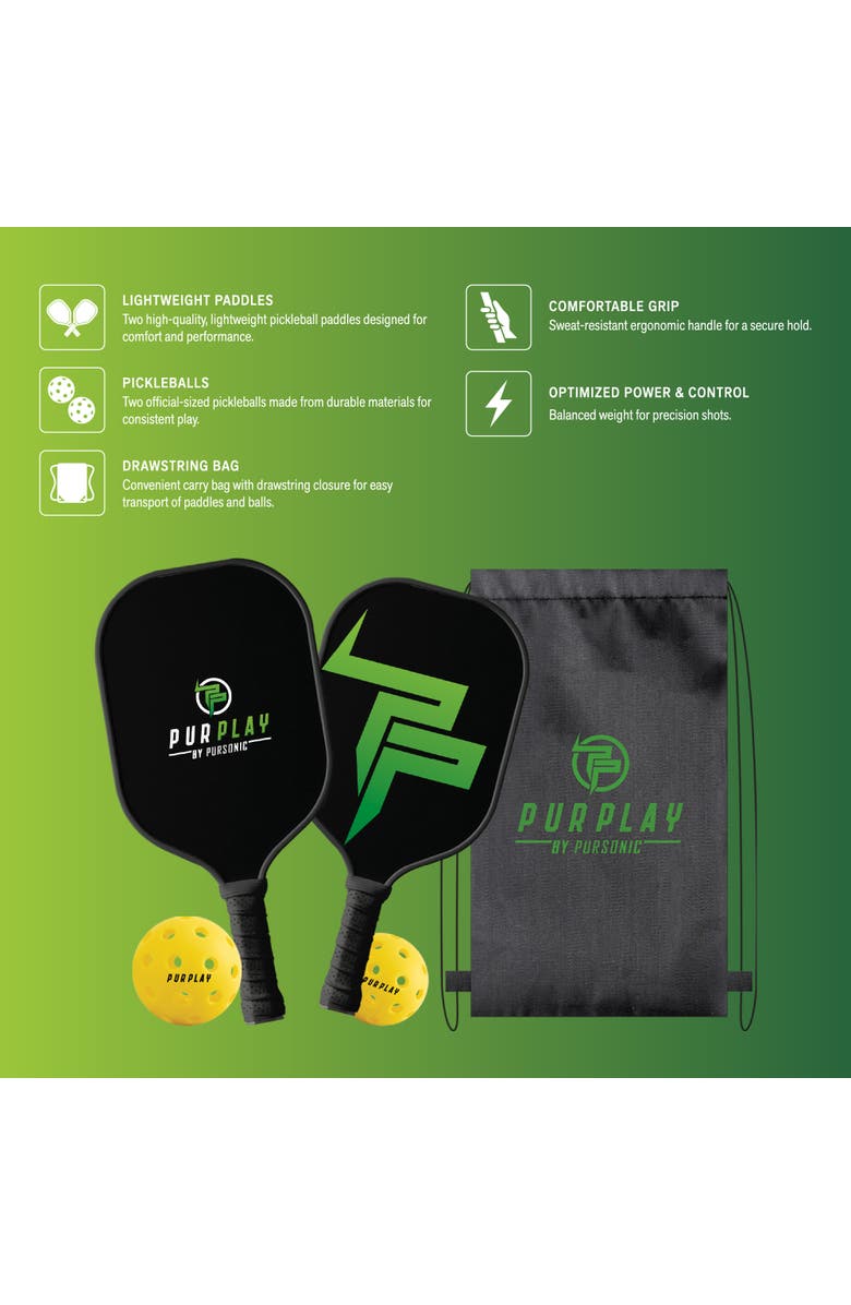 PURSONIC The Ultimate Pickleball High Performance Set, Alternate, color, Black