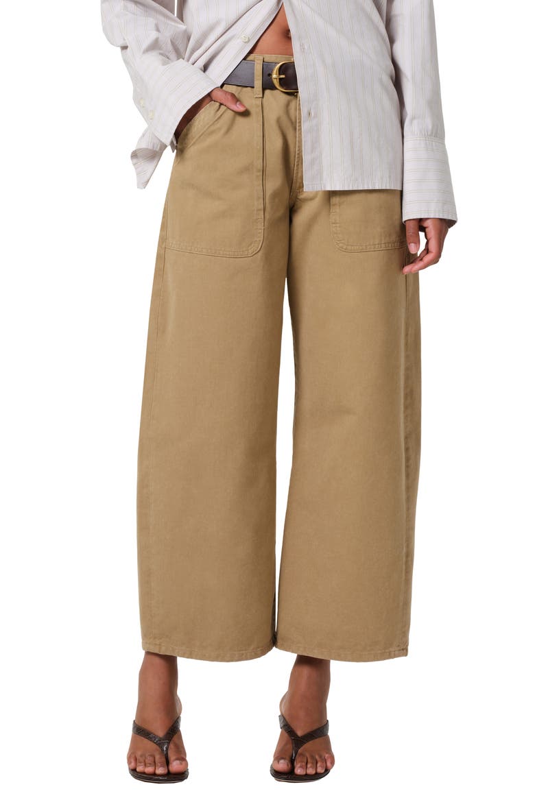 Ayla Wide Leg Utility Twill Pants, Main, color, HEIRLOOM