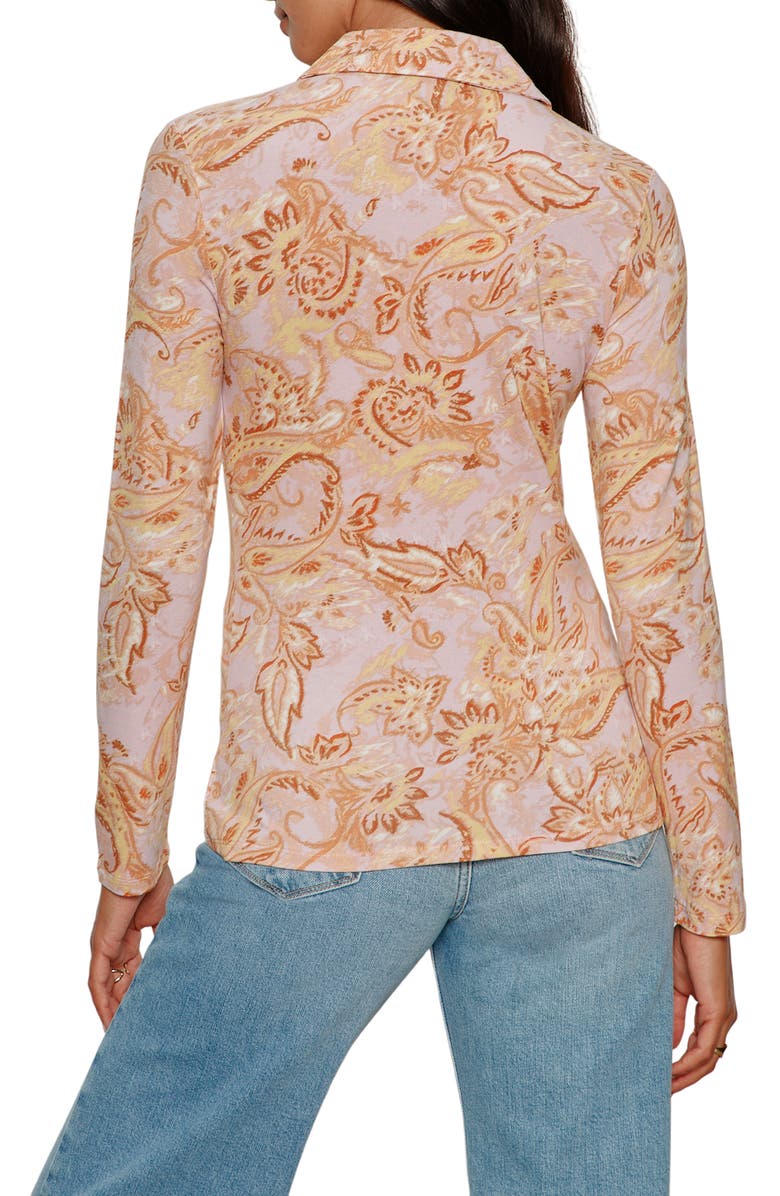 Sanctuary Dreamer Floral Knit Button-Up Shirt, Alternate, color, Whimsy Purple