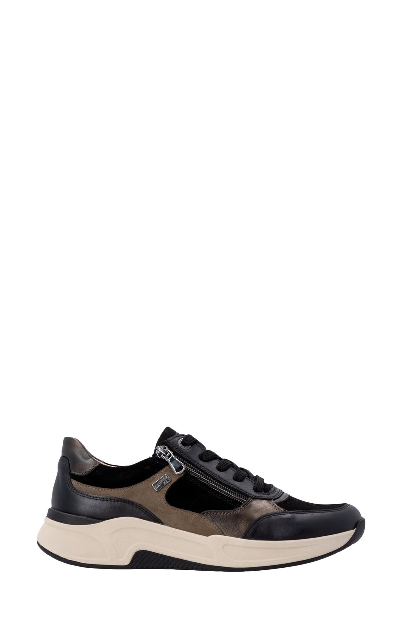 Bea Leather Sneaker, Alternate, color, SCHWARZ/SCHWARZ/ANTI