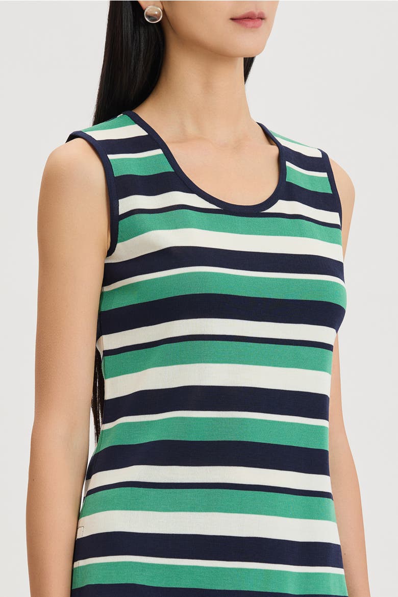 Mid-Length Stripe Scoop Neck Knit Tank, Alternate, color, Indigo/Kelly Green/Ivory