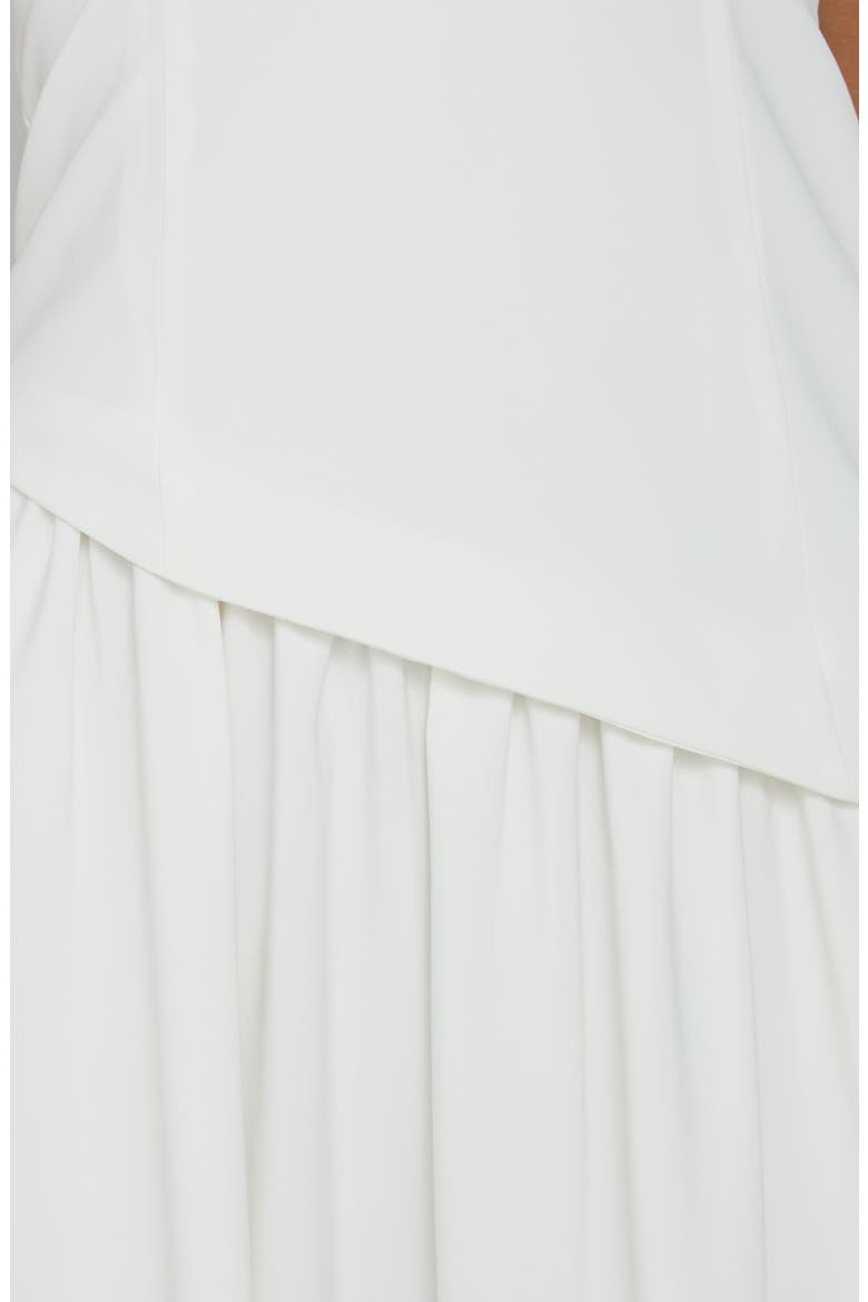 Odela Strapless Drop Waist Scarf Hem Dress, Alternate, color, WHITE