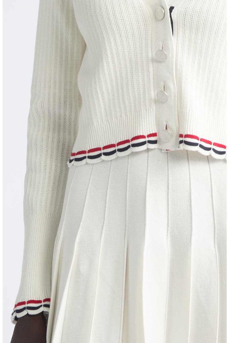 Pointelle Rib Stitch Cardigan, Alternate, color, WHITE