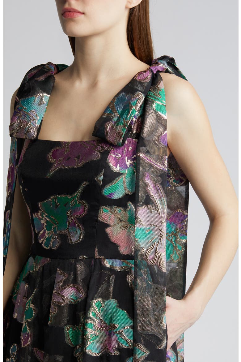 Devalin Floral Jacquard Gown, Alternate, color, PLAYFUL PARADISE