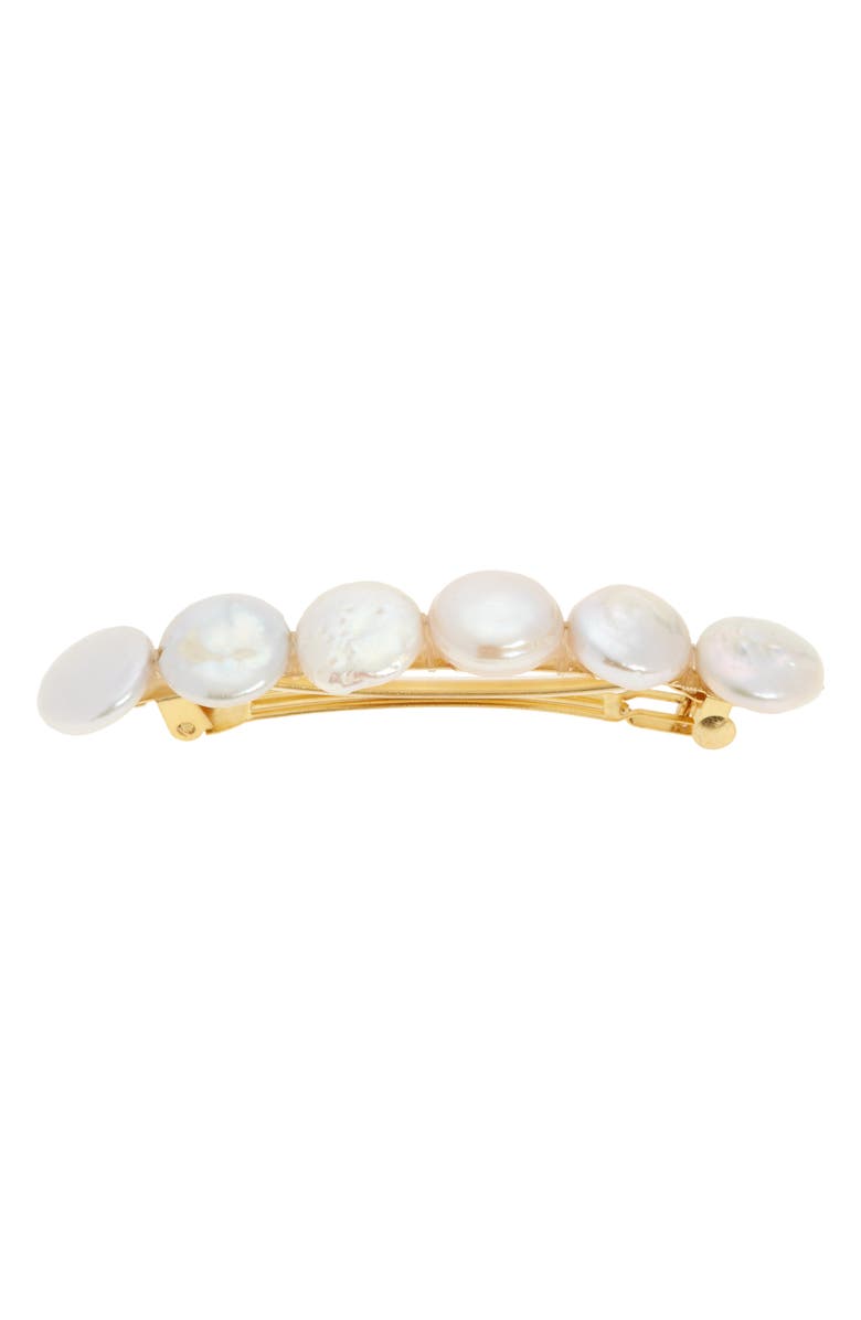 Madewell Freshwater Pearl Barrette, Main, color, 