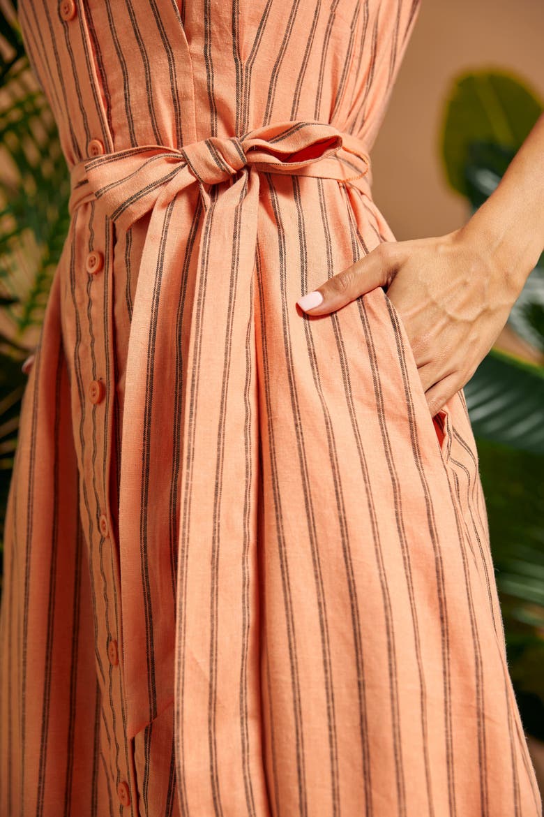 Can't Slow My Roll Shirt Dress, Alternate, color, Pinstripe Peach