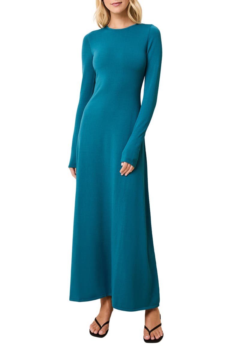 The Dora Long Sleeve Sweater Dress, Main, color, NOCTURNAL BLUE
