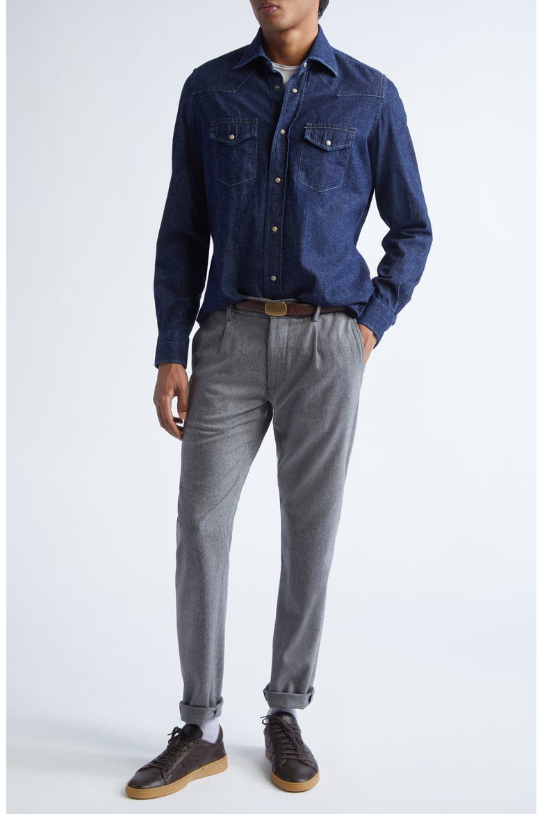 Denim Western Shirt, Alternate, color, 11 NAVY BLUE