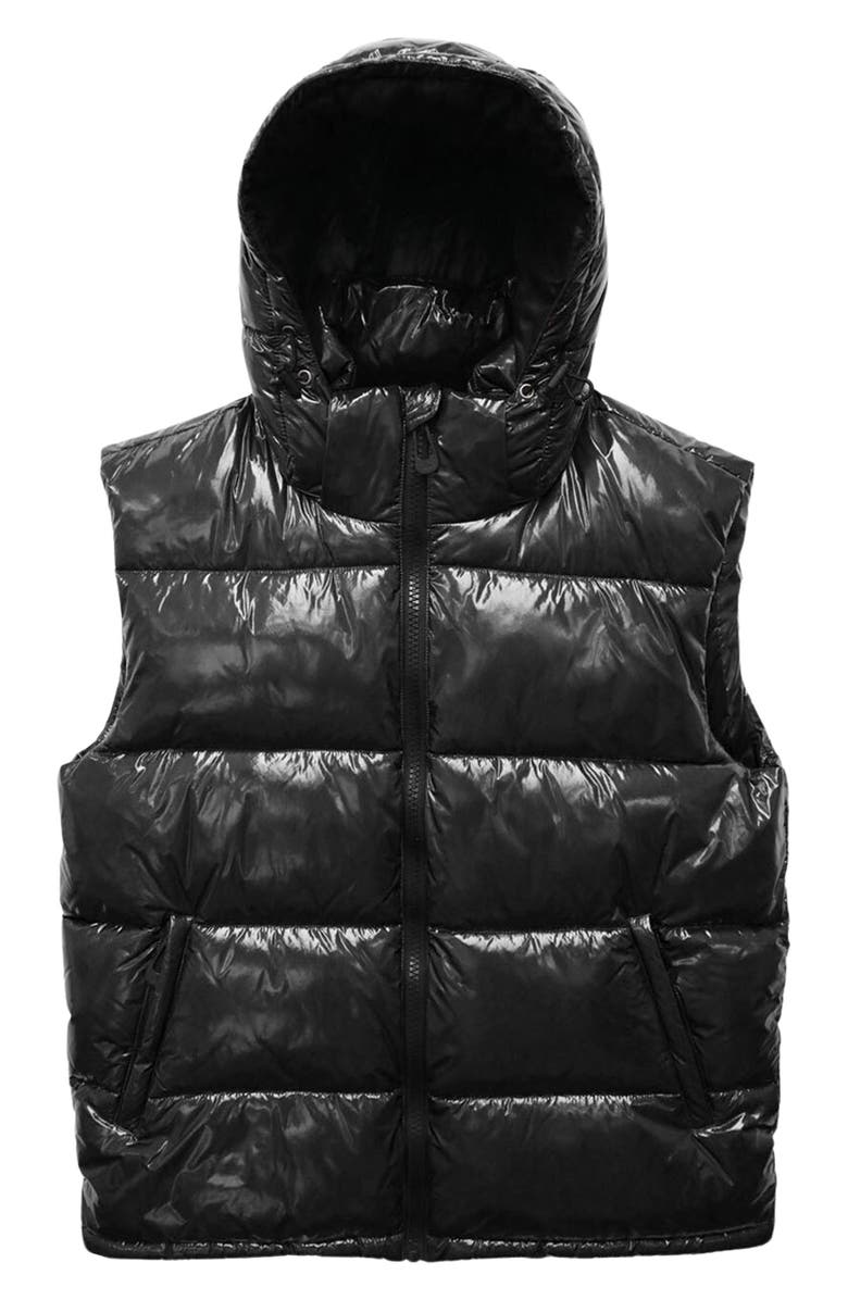 Noize Ledger Hooded Puffer Vest, Alternate, color, Black