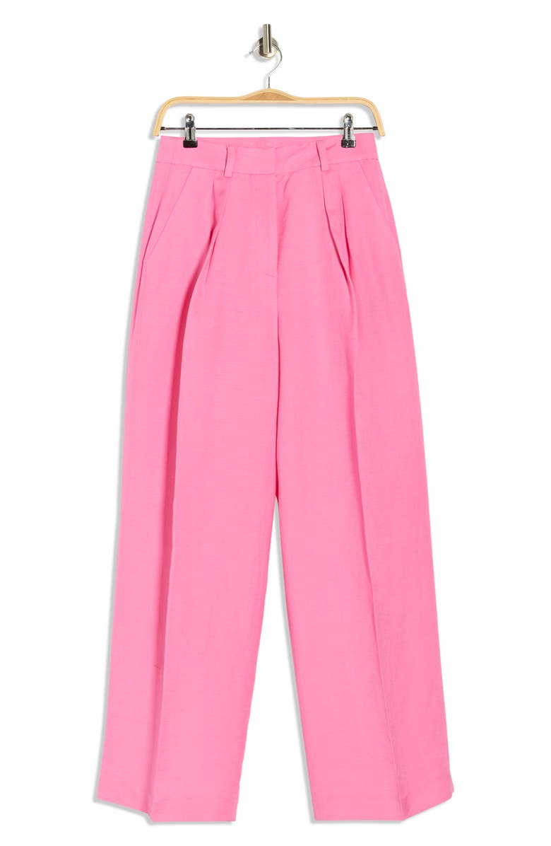 Kenneth Cole Linen Blend Wide Leg Pants, Alternate, color, Pop Pink