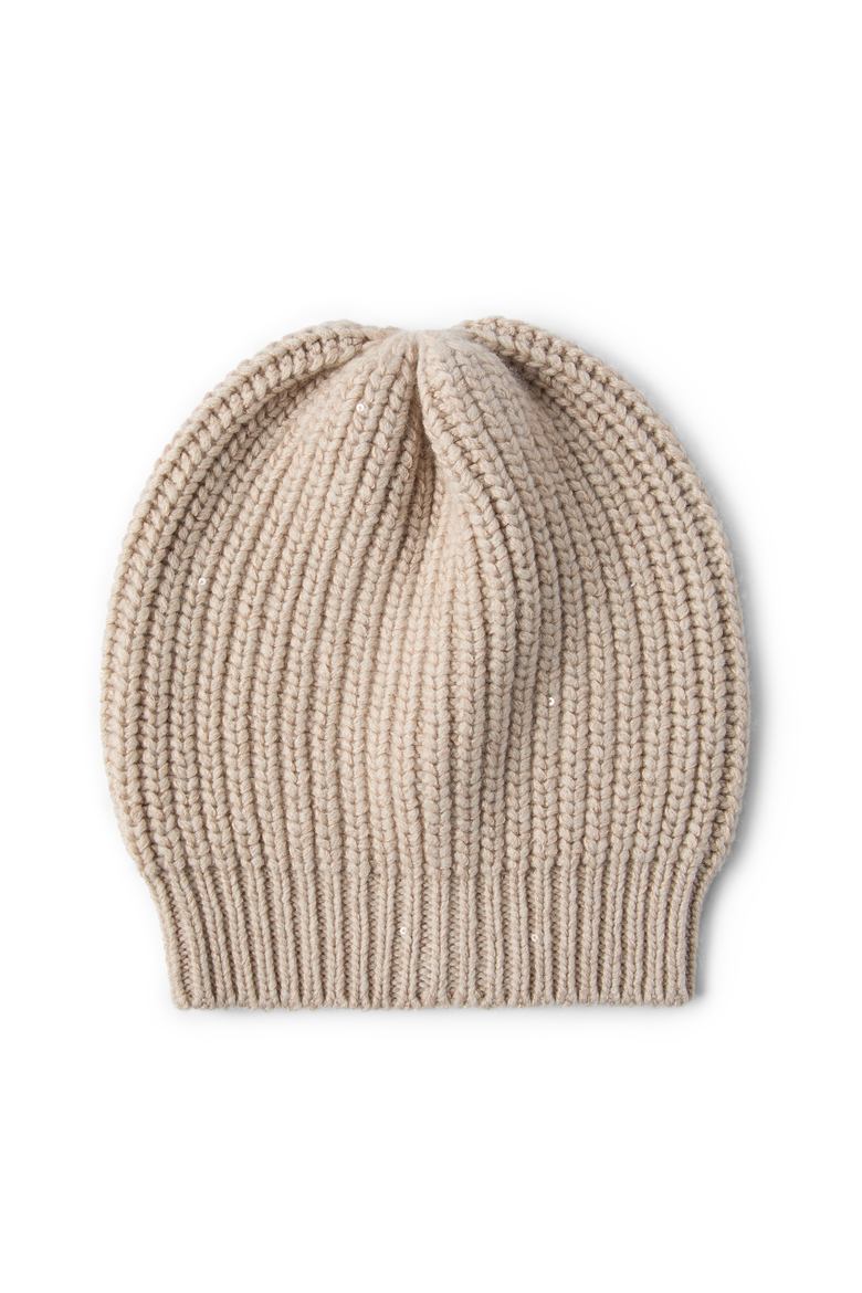 Cashmere and silk beanie, Main, color, Beige