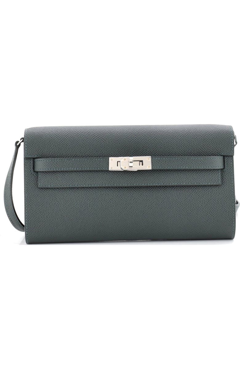 Pre-Owned Hermes Kelly To Go Wallet Epsom, Main, color, Vert Mangrove