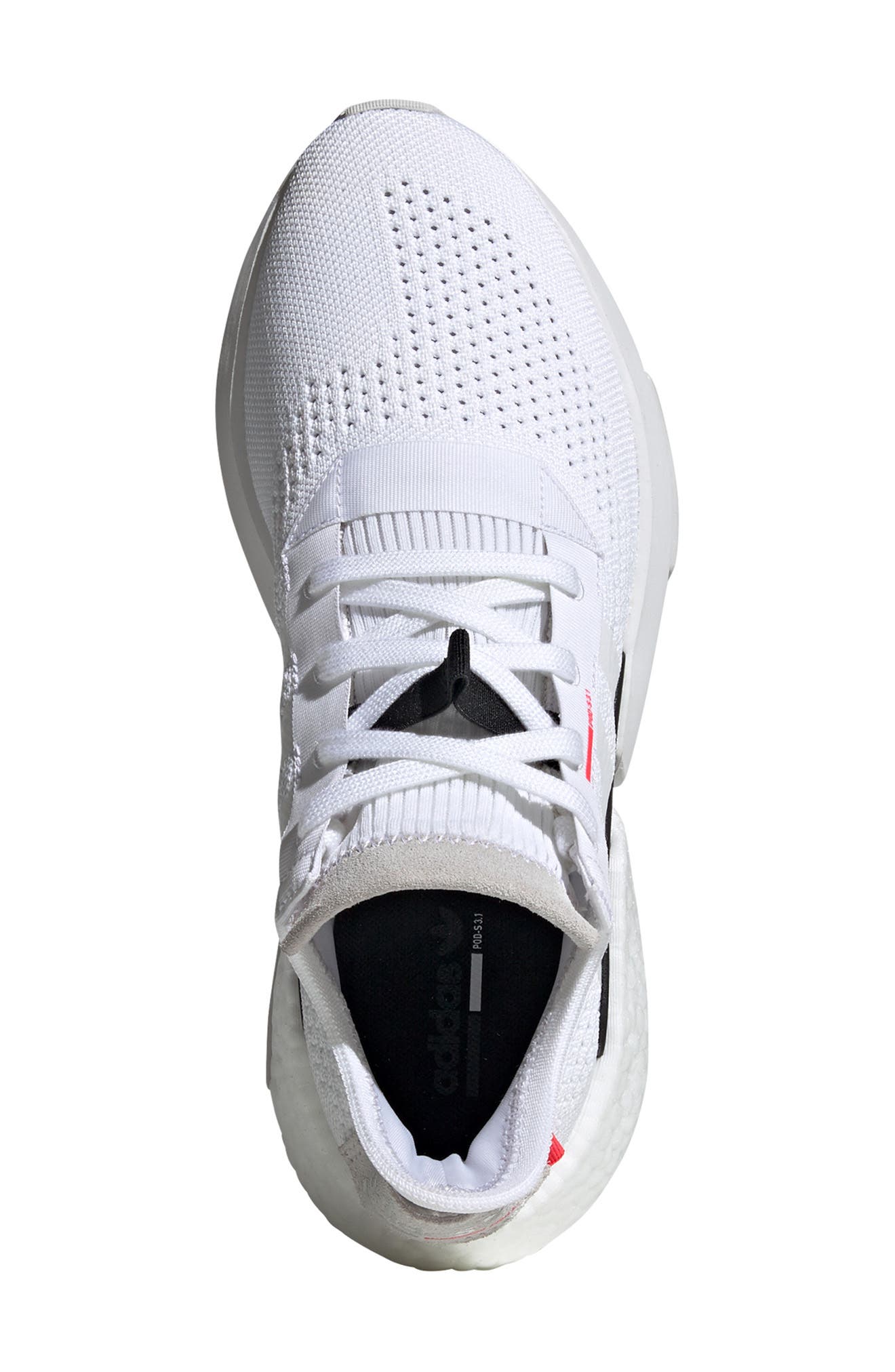 P.O.D. S3.1 Sneaker, Alternate, color, WHITE/ WHITE/ RED