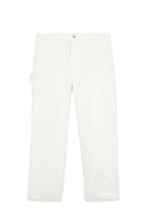 Fortela Allen Cotton Twill Workwear Trousers In White