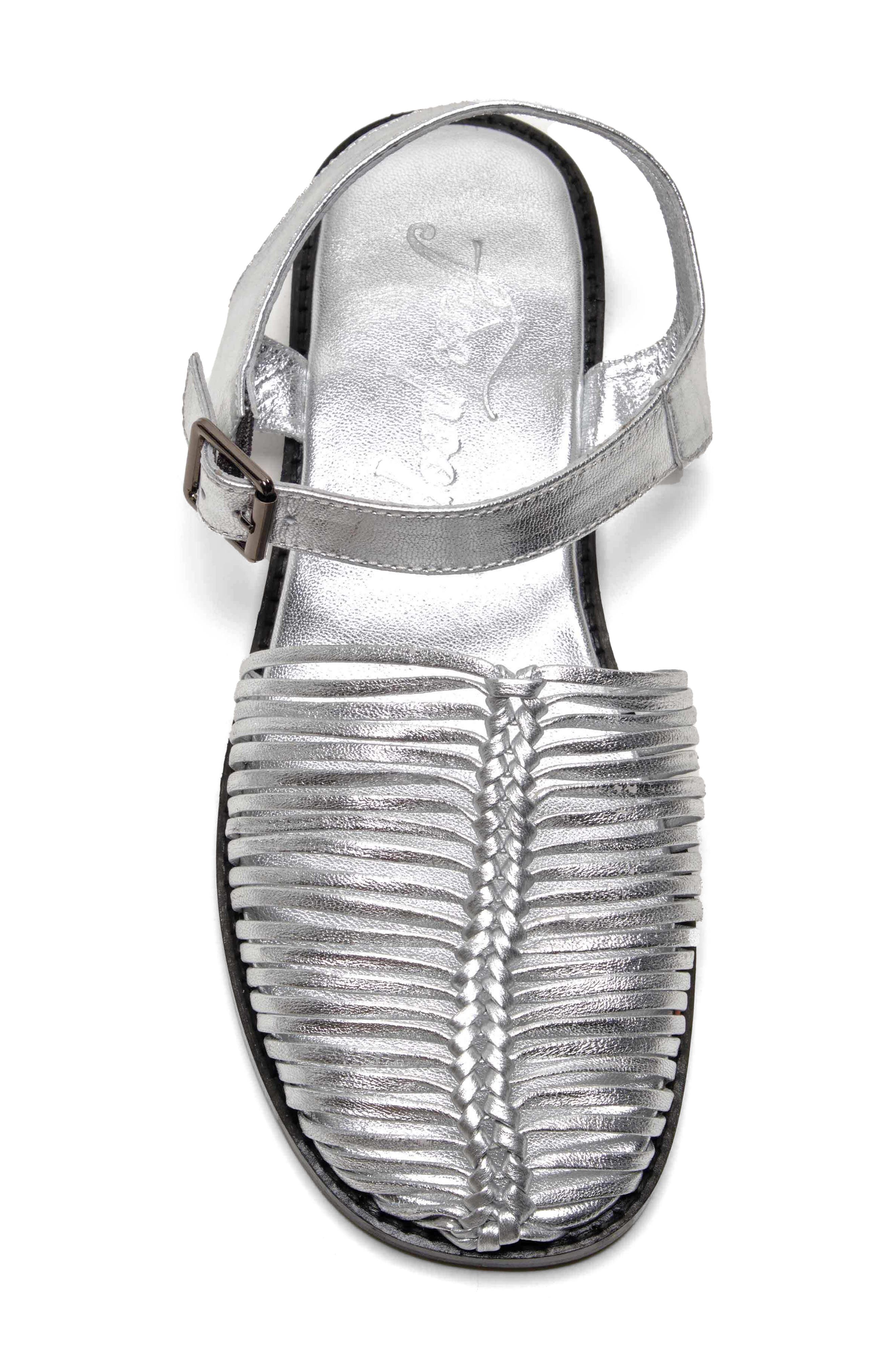 Free People Frankie Fisherman Sandal, Alternate, color, Chrome Metallic
