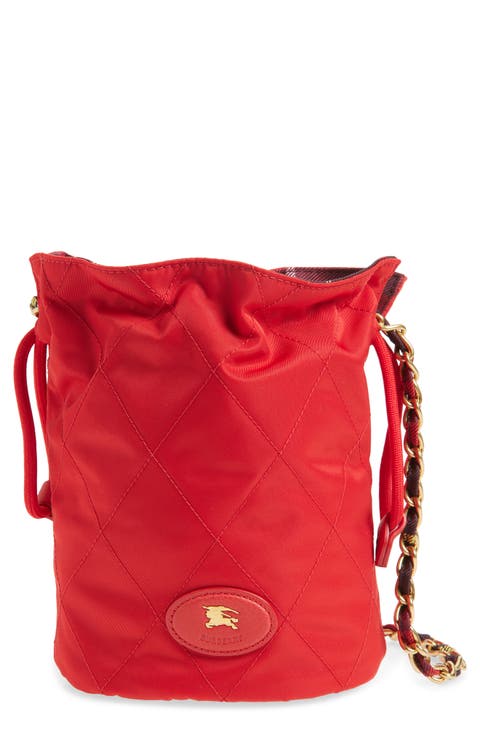 Quilted Twill Chain Pouch