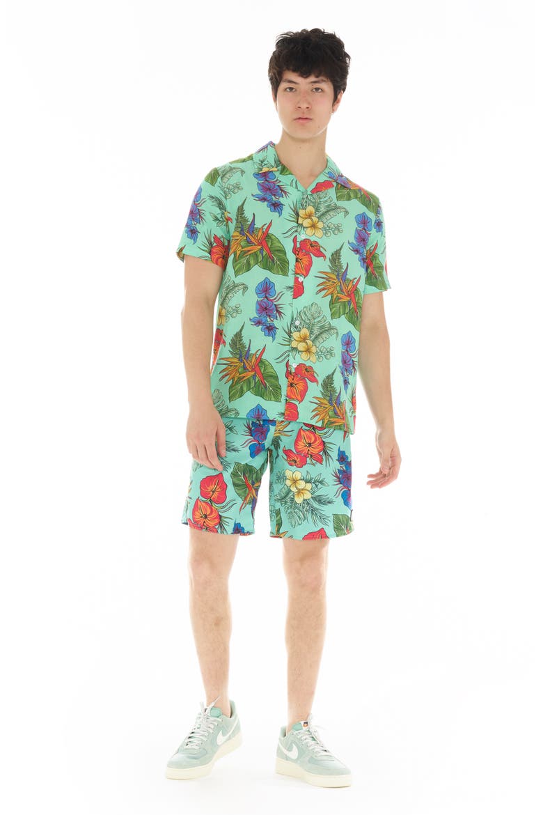 Floral Camp Shirt, Alternate, color, HAWAIIAN FLOWER