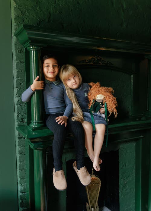 Ely's & Co. Velour Plaid Bear Collection In Blue