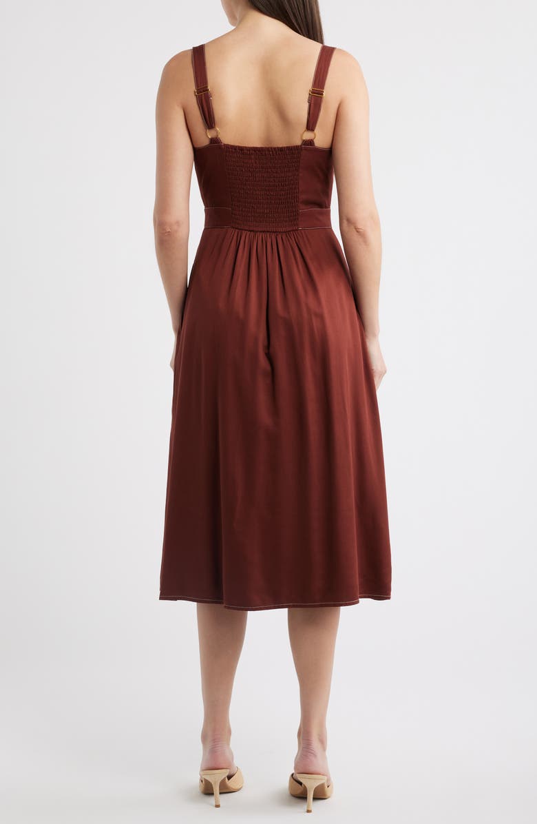 CIEBON Joy Embroidered A-Line Dress, Alternate, color, Brown