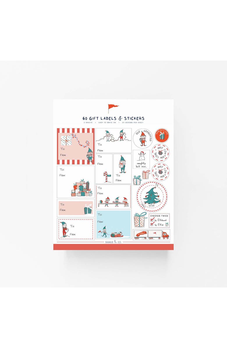 Ramus & Co Christmas/Holiday "Checked Twice" To/From Gift Labels, Main, color, Multi-Pack