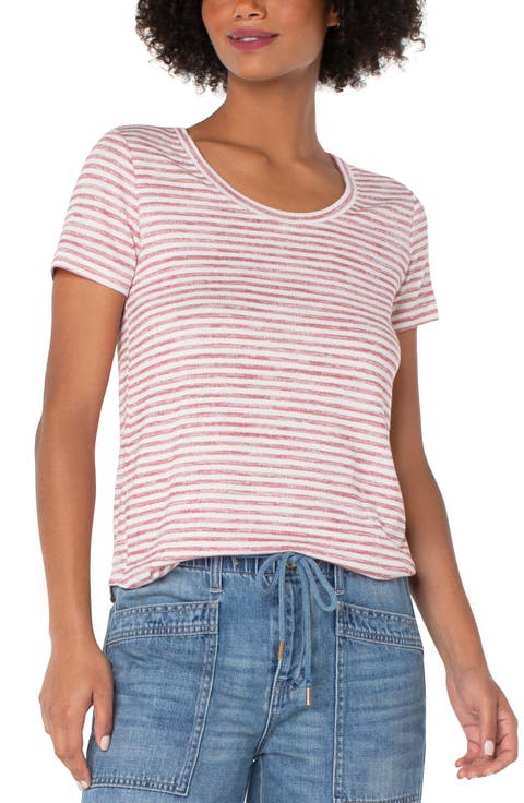 Stripe Scoop Neck T-Shirt