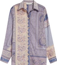Zimmermann Lucky Bandana Print Relaxed Cotton Button-Up Shirt