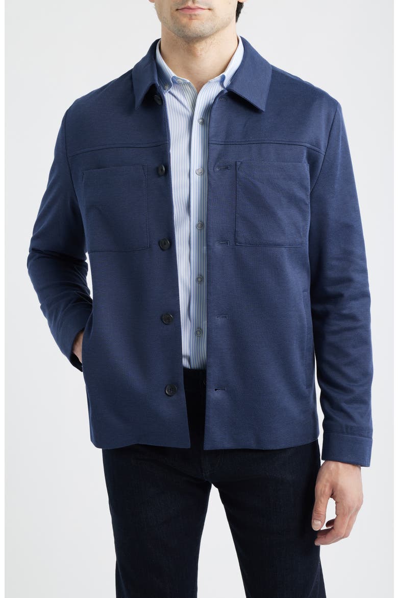 XC Flex Pinnacle Shirt Jacket, Main, color, NAVY BIRDSEYE