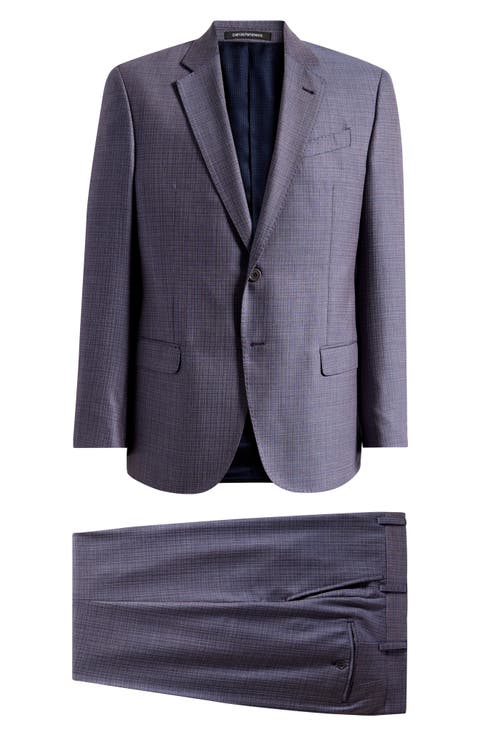 Purple & Blue Plaid Virgin Wool Suit