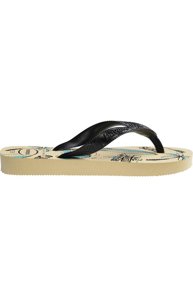 Havaianas Printed Footbed Flip-Flops, Alternate, color, Buttercream