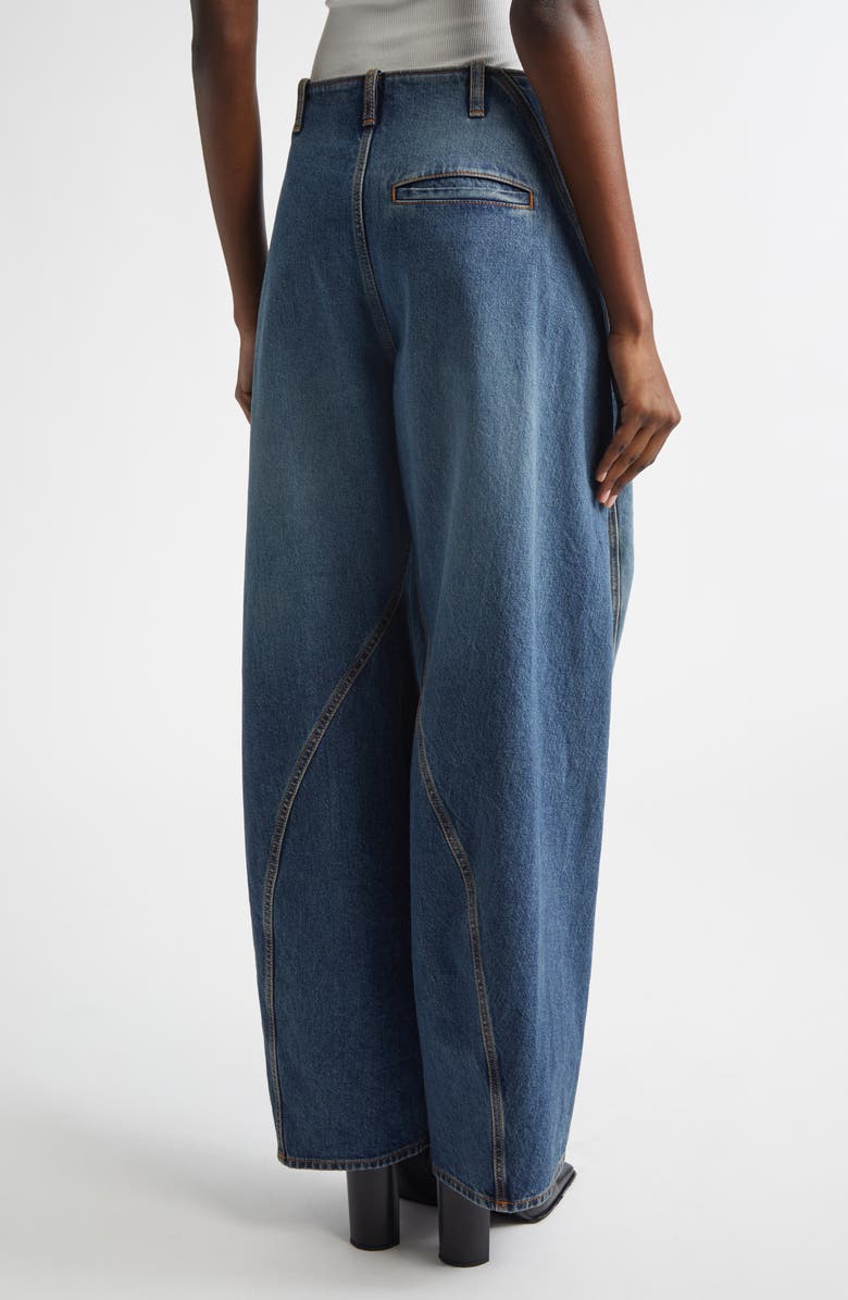 Alaïa Barrel Leg Jeans, Alternate, color, Bleu Delave