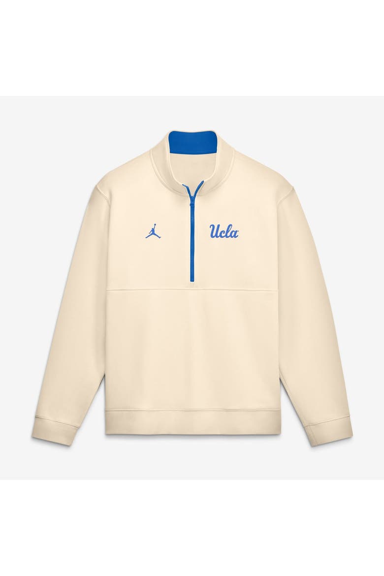 Men's Jordan Brand Cream UCLA Bruins Primetime Club Fleece Half-Zip Pullover, Main, color, Cream