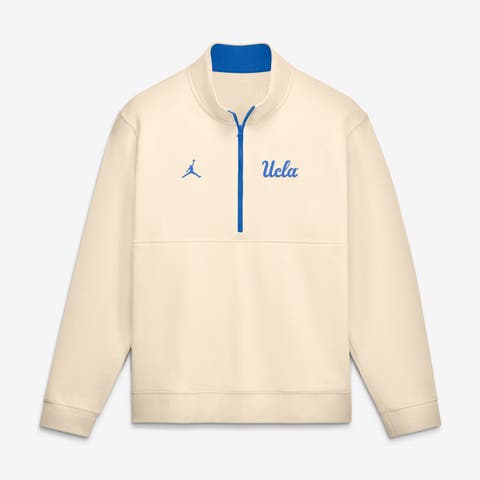 Men's Jordan Brand Cream UCLA Bruins Primetime Club Fleece Half-Zip Pullover