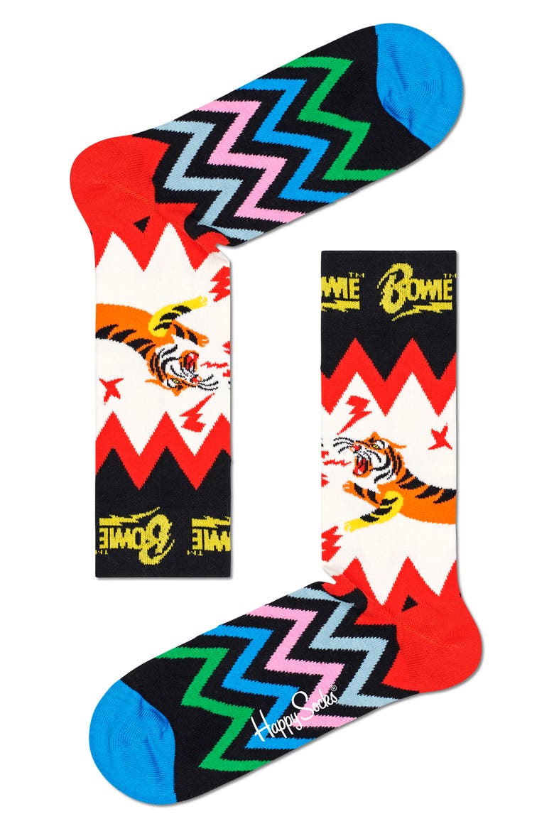 6-Pack David Bowie Socks, Alternate, color, BRT CMB