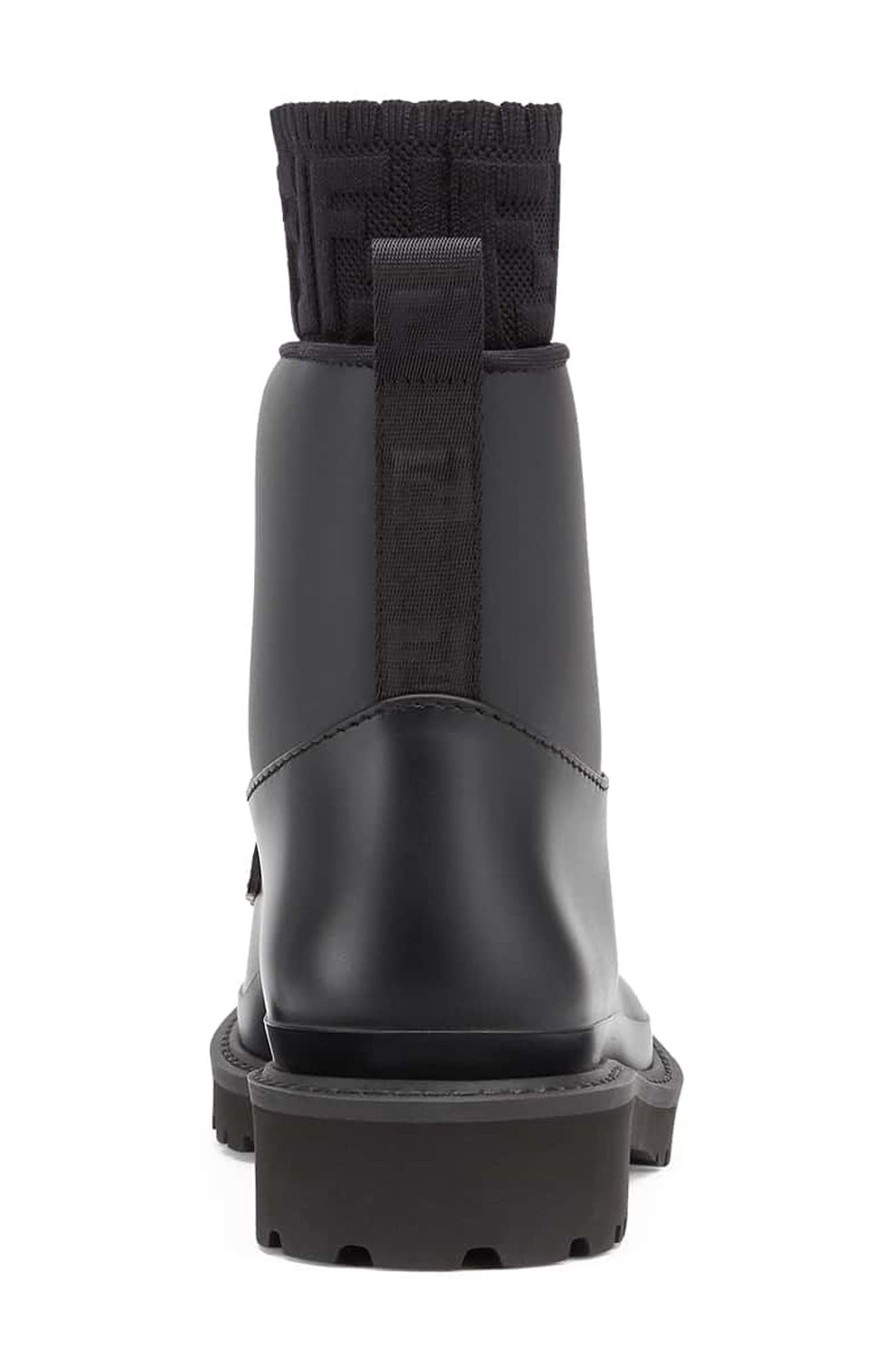 Fendi FF Logo Sock Rain Boot, Alternate, color, 